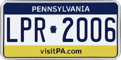 PA license plate LPR2006