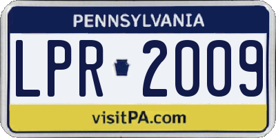 PA license plate LPR2009