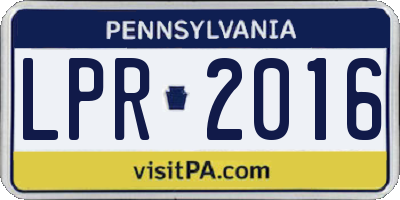 PA license plate LPR2016