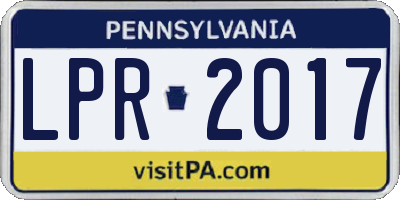 PA license plate LPR2017