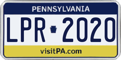 PA license plate LPR2020