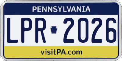 PA license plate LPR2026