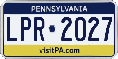 PA license plate LPR2027