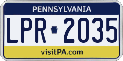 PA license plate LPR2035
