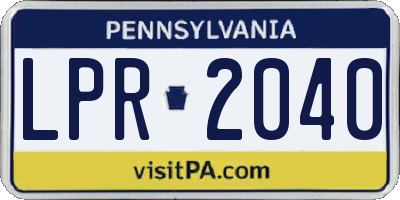 PA license plate LPR2040