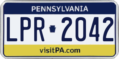 PA license plate LPR2042