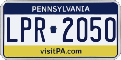 PA license plate LPR2050