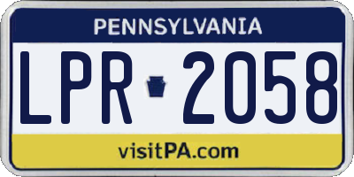 PA license plate LPR2058