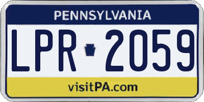 PA license plate LPR2059