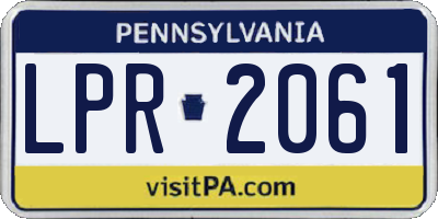 PA license plate LPR2061