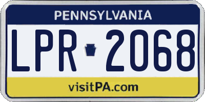 PA license plate LPR2068