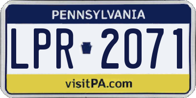 PA license plate LPR2071