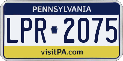 PA license plate LPR2075