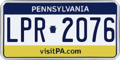 PA license plate LPR2076