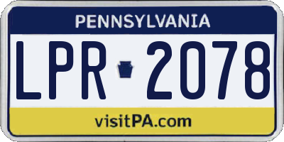 PA license plate LPR2078