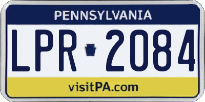 PA license plate LPR2084