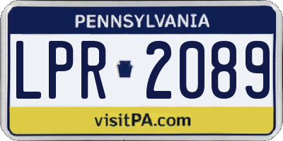 PA license plate LPR2089
