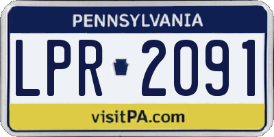 PA license plate LPR2091