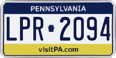 PA license plate LPR2094