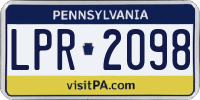 PA license plate LPR2098