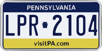 PA license plate LPR2104