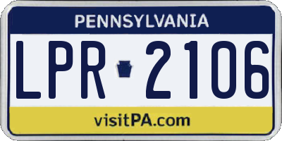 PA license plate LPR2106