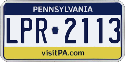 PA license plate LPR2113