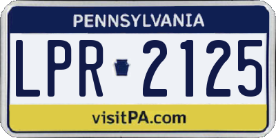 PA license plate LPR2125