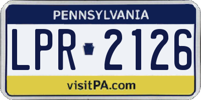 PA license plate LPR2126