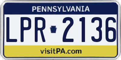 PA license plate LPR2136