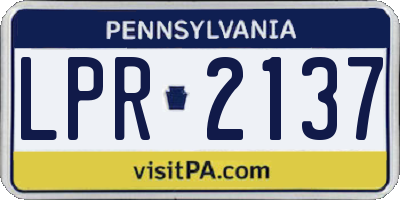 PA license plate LPR2137