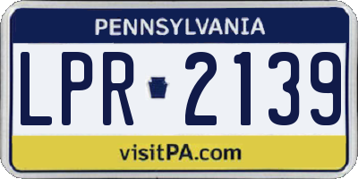 PA license plate LPR2139