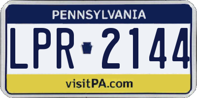 PA license plate LPR2144
