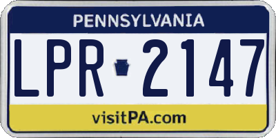 PA license plate LPR2147
