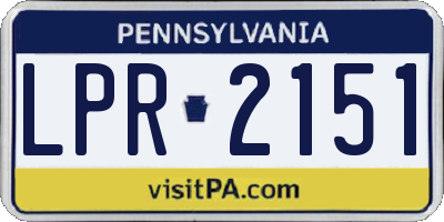 PA license plate LPR2151