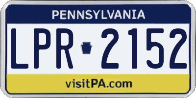PA license plate LPR2152