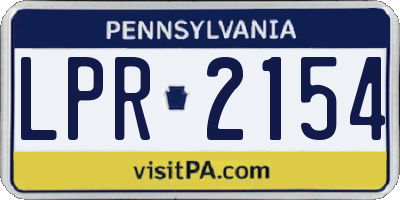 PA license plate LPR2154