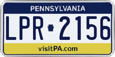PA license plate LPR2156