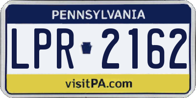 PA license plate LPR2162