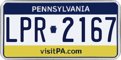 PA license plate LPR2167