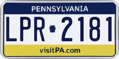 PA license plate LPR2181