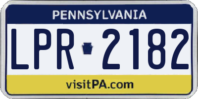 PA license plate LPR2182
