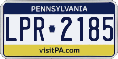 PA license plate LPR2185
