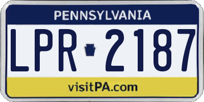 PA license plate LPR2187