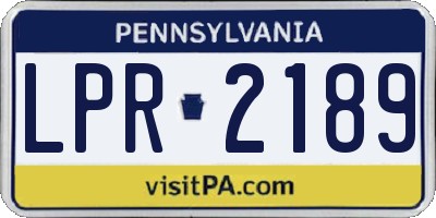 PA license plate LPR2189