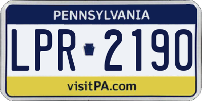 PA license plate LPR2190