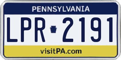 PA license plate LPR2191