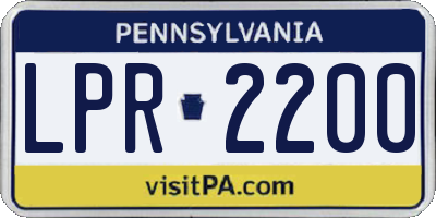 PA license plate LPR2200