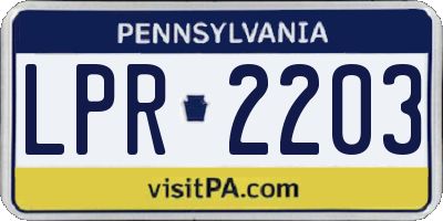 PA license plate LPR2203