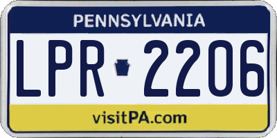 PA license plate LPR2206